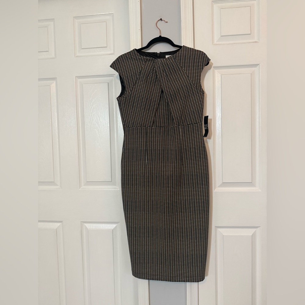 New York & Company Black and White Midi Dress